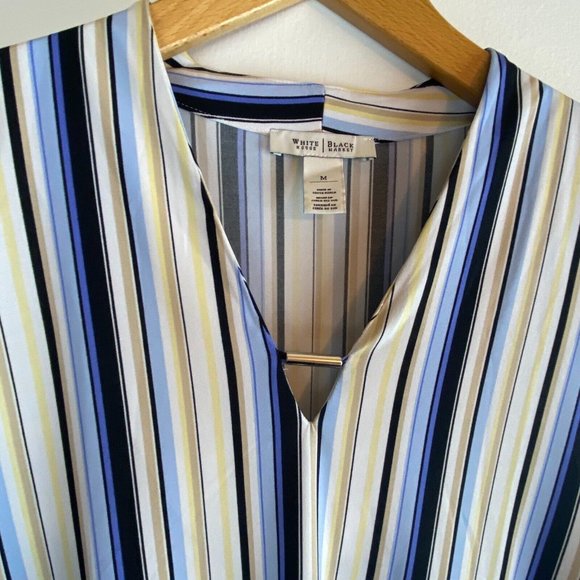 WHITE HOUSE BLACK MARKET Summer Striped Tank Top Camisole Size Medium - Picture 2 of 6